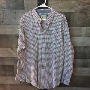 Haggar Multicolor Plaid Men's Shirt Lg